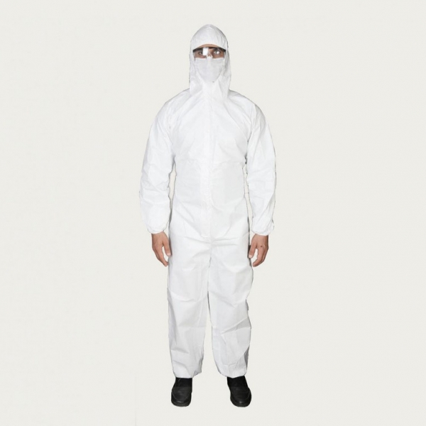 Disposable Hooded Laminated Non Woven Isolation Coverall